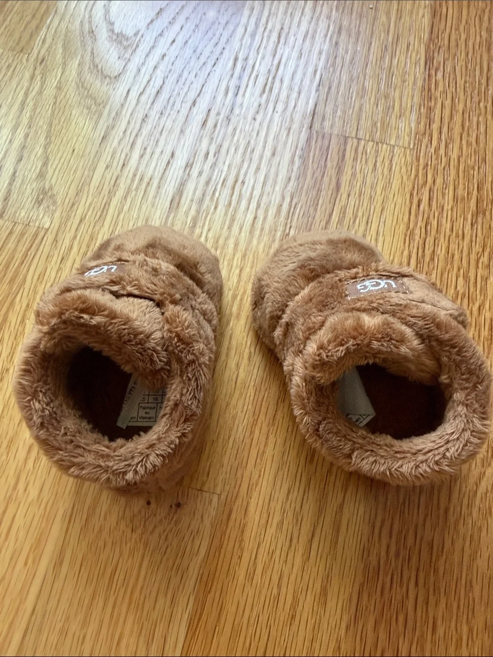 UGG Bixbee Baby Plush Chestnut Fuzzy Slippers